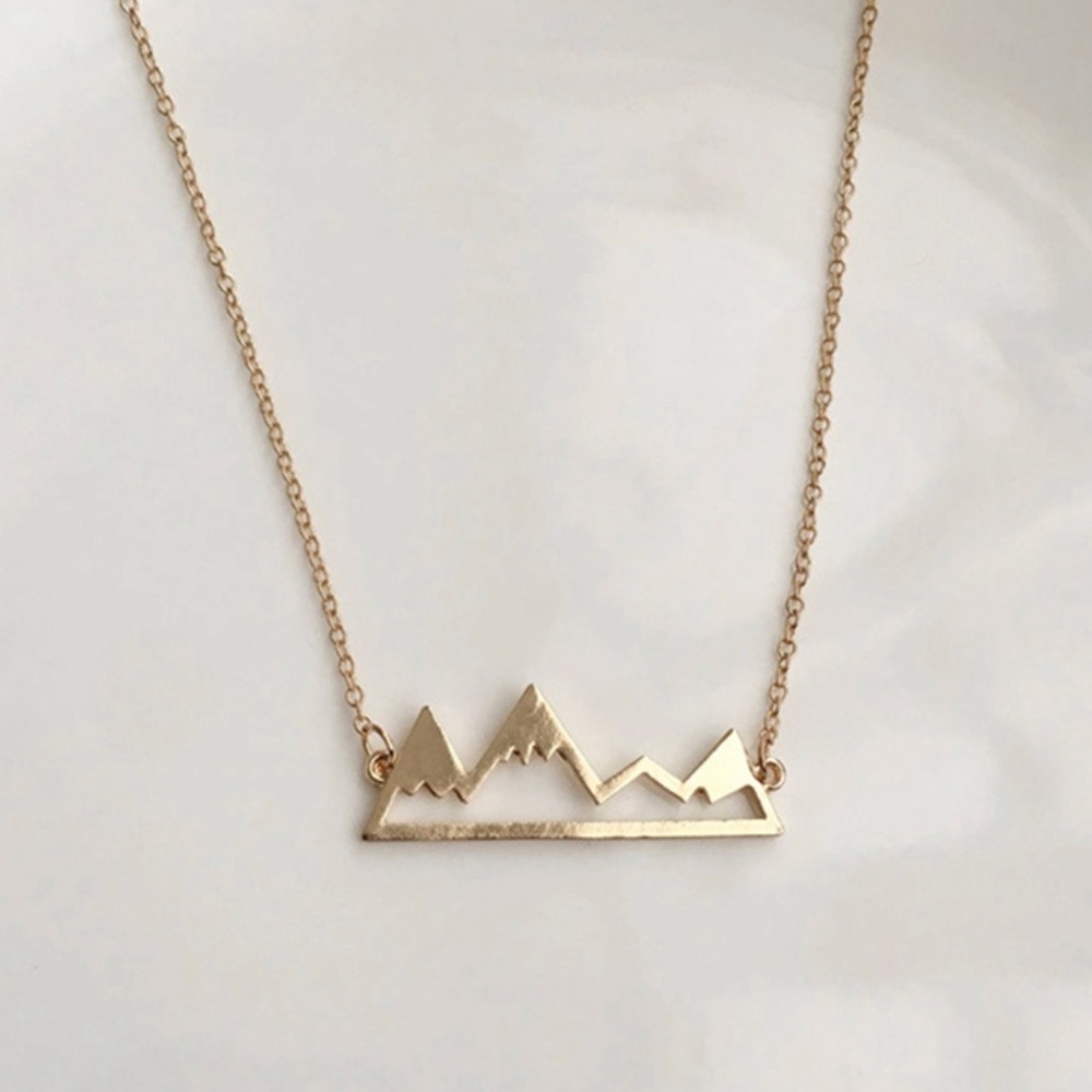 Gold Mountain Minimalist Necklace - Picture 2 of 2